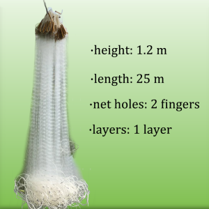 [COD] PH Stock 1.2M Floating Gill Net 25/45M 2/3 Finger Nylon Net