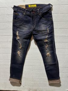 MC WISCER Celana Panjang Pria Jeans Sobek Ripped Model Skinny Stretch Ripped Bahan Denim Melar