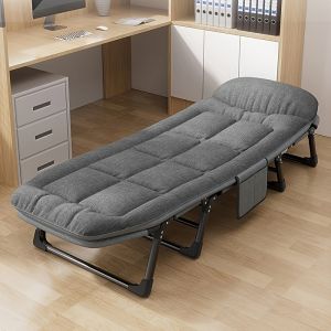 Portable Office Folding Bed - Durable Iron Frame Adjustable Headrest Multi-Use for Home Office and Outdoor Ideal for Napping and Relaxation Office Comfort|Modern Office Bed|Durable Construction