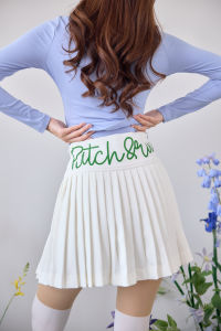 Pitch Pleated Skirt (White - ชั้นเดียว) กระโปรงพลีตกีฬา