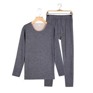 New Autumn and Winter Wool Silk Thermal Underwear Couple Suit Mens Seamless Cationic Womens Autumn Underwear