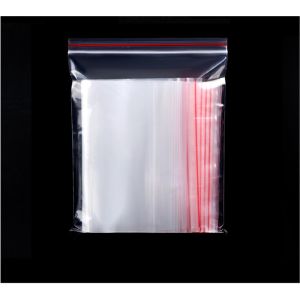 Combo 100 cái túi Zip viền đỏ kích thước 7 x 10cm loại Dày