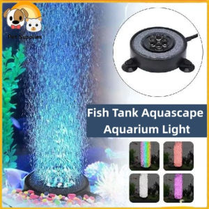 LED Aquarium Air Bubble Light Fish Tank Air Bubble Stone Disk for Fish Tank Aquarium Oxygen Light