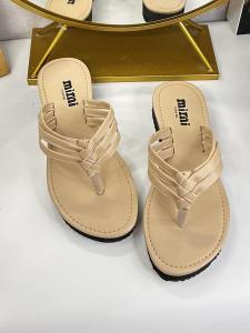 COCO#RD643 Flip Flops - Brown White Black Tan Strappy Design Comfortable Casual Footwear