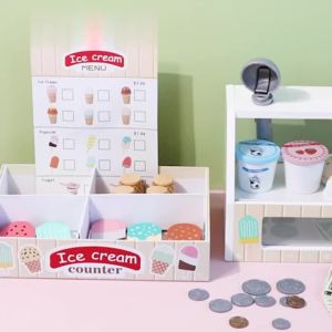 Wooden Ice Cream Pretend Toys Food Children Toys Wedding Party Bakery Dessert Play House Decoration2026