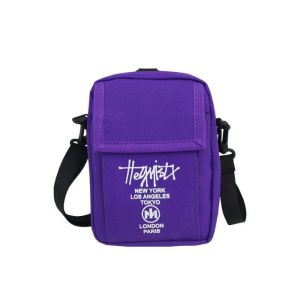 Portable Korean Style Men Sling Bag Zippers Wallets Mini Crossbody Bag Solid Color Letters Shoulder Chest Bag Streetwear
