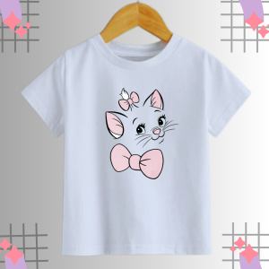 KOKO IMPORT - Baju Kaos Anak Dan Remaja Perempuan Umur 2-16 Tahun Tshirt Distro Motif Kucing Kitty