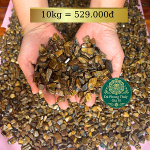 Bán Sỉ / Bán Buôn 10-50kg Đá Thạch Anh Mắt Hổ Vụn đã Mài Bóng trang trí kích thước hạt 1–1.5cm.