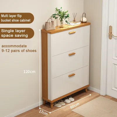 Flip Bucket Shoe Cabinet Shoe Rack Organizer Nordic Ultra Thin Slim Storage Cabinet Double Large Capacity For Hallway Organizer