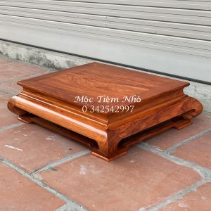 Bàn trà osin trang trí trơn kê phòng khách gỗ hương cao 14cm