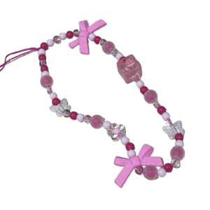 LMS70 Ins Trendy Cartoon Colored Beads Heart Beaded Anti Lost Telephone Jewelry Phone Charm Mobile Phone Chain Cellphone Strap Phone Lanyard Phone Case Lanyard