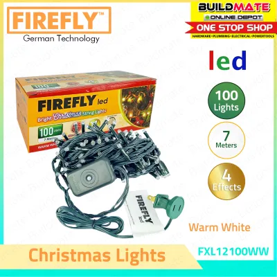 FIREFLY 100 LED Warm White Christmas Lights Green Wire FXL12100WW - BUILDMATE -