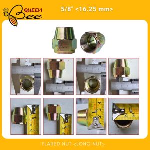 QUEENBEE UNIVERSAL FLARED NUT SIZES AVAILABLE LONG NUT TYPE 1/4" 5/16" 3/8" 1/2" 5/8" 12mm