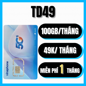 ( Chỉ 49K/tháng ) Sim 5G Vinaphone TD49 Ưu Đãi 100GB/tháng Data Tốc Độ cao  Không Giới Hạn Data Trong Ngày  Miễn Phí 1 Tháng Đầu Dùng Mạng Không nạp Tiền . FREESHIP - CHƯA KÍCH HOẠT.