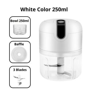 Ready Stock 250ML Mini Blender Garlic Chopper Portable Electric Food Chopper Blender Food Processor Meat Grinder 250ml