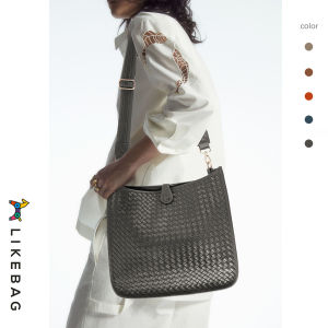 LIKEBAG New Fashion All-in-one Beautiful Female Bag Texture Woven Large Shoulder Bag Casual Webbing Crossbody Bag Shopping Large Capacity Bag