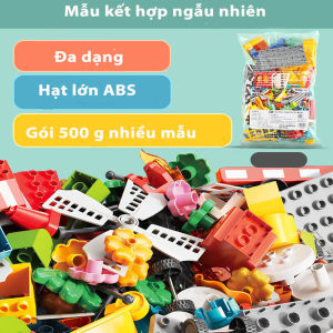 Bộ đồ chơi lắp ghép xếp hình cho bé hạt lớn tương thích duplo (le go duplo) mẫu 500g đa dạng màu sắc