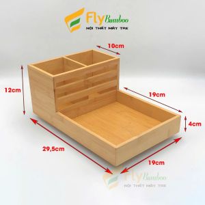 Hộp Đa Năng Đựng Thìa Đũa Bằng Gỗ Tre Cao Cấp Đựng Đũa Muỗng Giấy ăn Gia Vị cho quán ăn nhà hàng