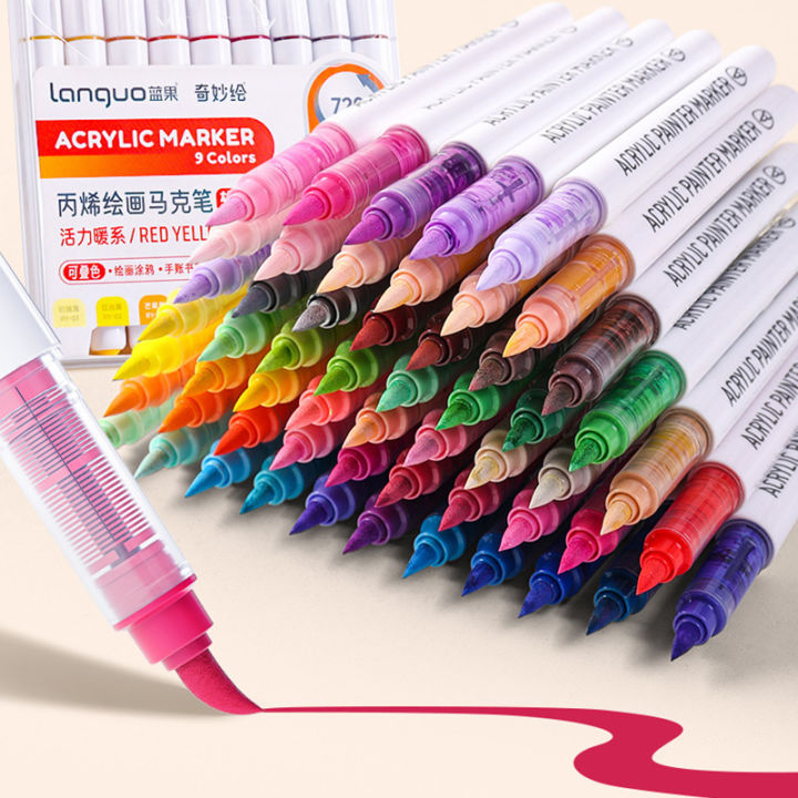 acrylic paint pens chalk ink paint Acrylic Paint Pens Chalk Ink Paint Multicolored Acrylic Paint Marker  Waterproof Soft Nylon Brush