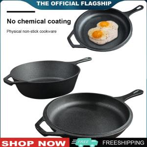 [VICKING6] 10 Inch Iron Skillet Pre-Seasoned Frying Pan Fry Pan for Frying Baking Grilling Indoor Outdoor Cooking