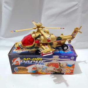 COD MAINAN ANAK HELIKOPTER PESAWAT TEMPUR APACHE BATERAI ADA LAMPU DAN MUSIK