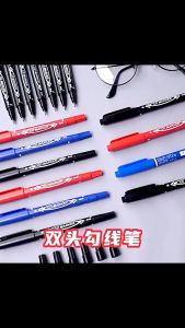Sadoline~50PCs 0.5/1mm Double Head Marker Waterproof Oily Ink Permanent Markers Graffiti School