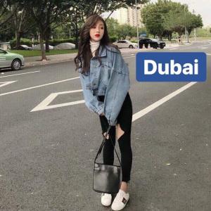 ÁO KHOÁC JEAN NỮ 3 NÚT SAU PHONG CÁCH HÀN QUỐC CAO CẤP - DUBAI FASHION