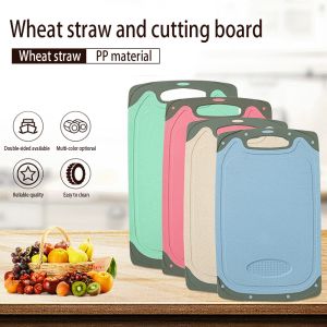 COD️Wheat Straw Chopping Board Cutting Board Multi-functional Double Side Use Mildew-Resistant Board
