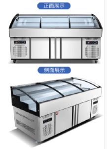 Commercial Chest Freezer Peti Sejuk Beku Cermin Horizontal Seaffood Cabinet Fridge Frozen Beverage Refrigerator Display