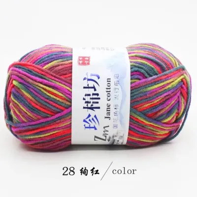 Milk Cotton Mix Colour 4 Ply Benang Kait Campur Clour 4 Ply Knitting Yarn Milk Cotton Crockhet Yarn Good Quality