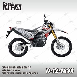 Decal Crf 150l Stiker crf Full Body custom supermoto motif oneonenine putih list merah D-I2-1625 D-I2-1638