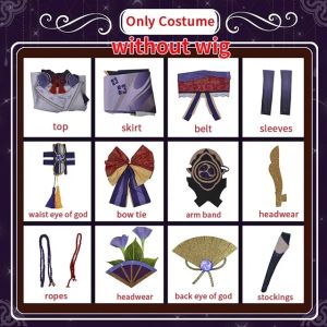 Genshin lmpact Raiden Shogun CosplayKostum Karnaval DewasaKostum Halloween Beelzebul