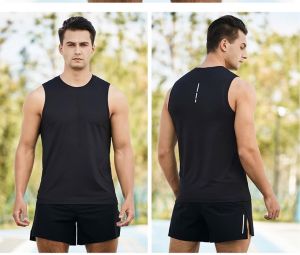 Áo ba lỗ thể thao nam chạy bộ có dải phản quang mềm nhẹ thoáng mát nhanh khô