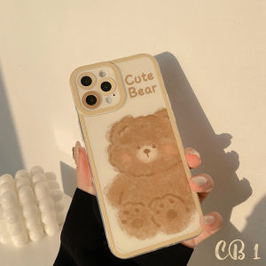 DEAMOR Casing Oppo A5S A5 2020 A7 A9 2020 A11K A12 A15 A15S A16 A16S A54 4G F9 Softcase Silikon Anti Shockproof Character Cute Brown Bear
