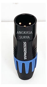 JACK CANON XLR MALE SOUNDMAX SM-MM3-BG BODY HITAM / JACK CONECTOR KONEKTOR AUDIO XLR COWOK LAI SOUNDMAX SMM3-BG (MODEL SEETRONIC)