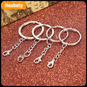 【2-3 days delivery】 10Pcs Set Polished Silver Keyring Split Ring Short Keyring DIY Making Keychains