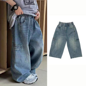 Boys jeans trousers new style pants baby loose street-style wide-leg pants