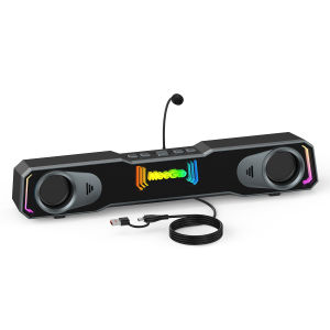MeeGoo Wireless Bluetooth Soundbar Speaker Amplifier USB Type-C with Led Light for TV Laptop Phone