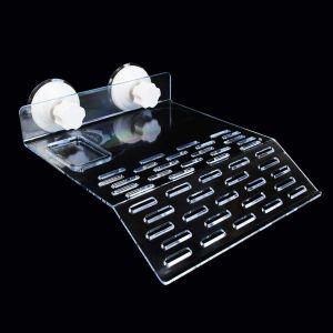 Turtle Basking Platform Turtle Tank Platform Aquarium Animal Transparent Sink Wharf Reptile Habitat Climbing Shelf Turtle Tank Dock Floating Decor with Sucker Cap