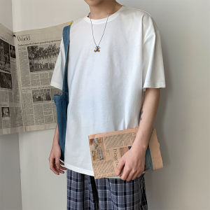 Plus Size Mens T-shirts Male Tops Tees Summer Tshirt Short Sleeve 100% Cotton Loose Fitted Oversize 4XL Plain Solid Man Clothing