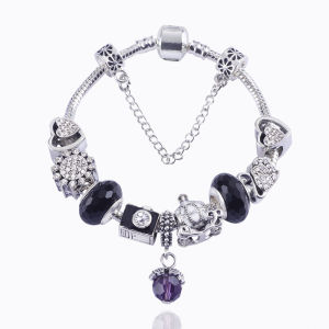 FLASH SALE 2025 925 Silver Charm Bracelet – Pink Crystal Bracelet for Women Gift