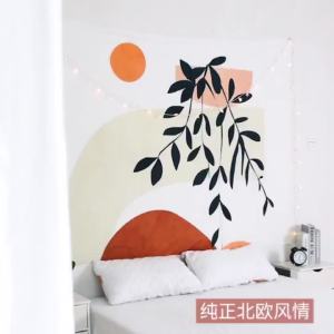 Small fresh Morandi color wall-mounted tapestry wall hanging decoration fabric hanging painting background cloth wall-mounted tapestry living room bedroom