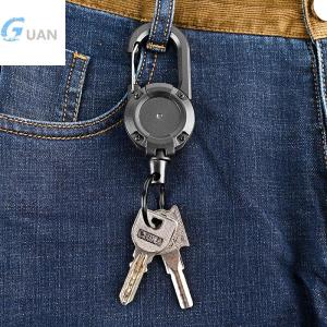 [COD] GUAN 1ชิ้นเชือกลวดพวงกุญแจสปอร์ตแบบยืดหดได้หัวเข็มขัดดึงง่ายป้องกันการสูญหายหัวเข็มขัดโลหะเด้งง่ายต่อการดึง