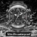 LIGE Sub Brand Foxbox Watch Men Military Army Waterproof Sport Wristwatch Dual Display Digital Quartz Watch For Men + Box. 