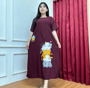 daster miaow ld 120 busui bahan rayon premium Quellafashionstore