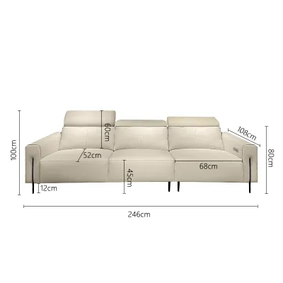 👍Recliner Sofa(FREE DELIVERY&INSTALL) Type NC9370 Cowhide Leather Sofa Genuine Leather Sofa USB Sofa