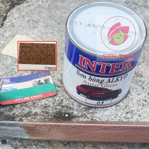 Sơn vân bông Inter sơn sần màu nâu đỏ (lon 900gr) mã 8809