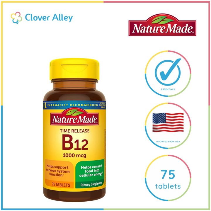 Nature Made Vitamin B12 1000mcg Time Release Tablets 75 Tablets