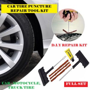 Car Tire Repair Kit Tool Kit Tyre Repair Kit Tool Set Heavy Duty Car Tyre Repair Tools Set Full Car Truck Auto Tyre Repair Glue Plug Kit Motorcycle Tire Tyre Tayar Punctures Repair Tool Kit Tubeless Tyre Kit Tool Alat Pembaiki Tayar Puncit Kereta Moto