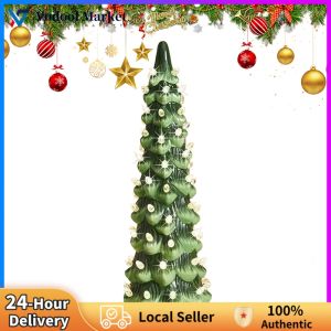 Bright LED Resin Christmas Tree for Home and Office Festive Decor with Hand-Painted Finish